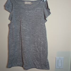 Nation Girls Gray Short Sleeve Tee with Breathable Fabric and Relaxed Fit